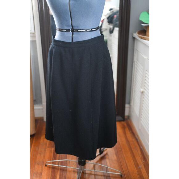 Vintage 1980s Black Wool Crepe Suit Herbert Grossman by Cynthia Sobel USA 14 - Picture 3 of 8